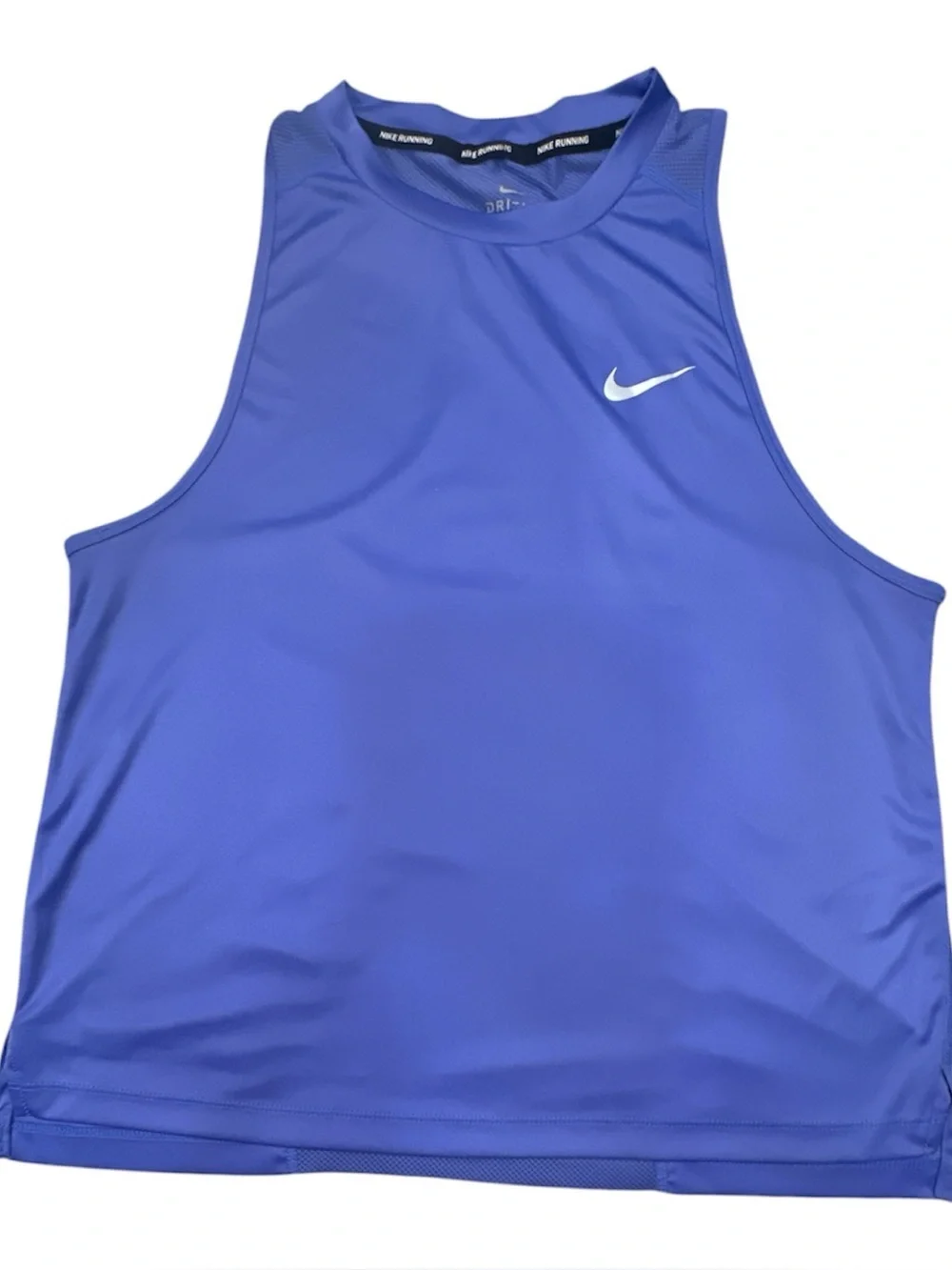 Nike Running Dri-Fit Tank Top Women's Size L Blue Racerback Mesh Panel Shirt